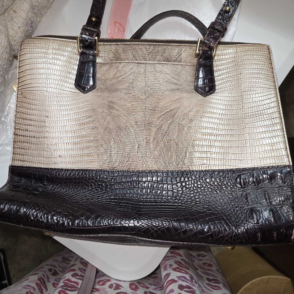 Brahmin Metallic and Dark Brown Tote Bag - Picture 2 of 16